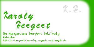karoly hergert business card